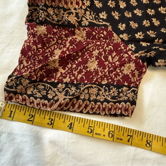 Doll Style Vintage S. Roberts Rayon Dress Black Brown Fall Fashion L/XL - Picture 14 of 14